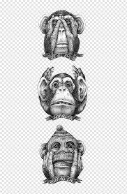 Maybe you would like to learn more about one of these? Three Wise Monkeys Illustration The Evil Monkey Drawing Monkey Drawing Monkey Tattoos Three Wise Monkeys