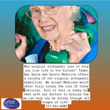Non surgical orthopedic care to help you live life to the fullest! Tampa  Bay Spine and Sports Medicine offers a variety of non surgical orthopedic  modalities. We accept Medicare which often fully ...