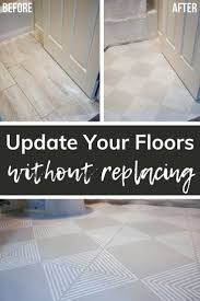 How To Paint Tile Floor With Stenciling Making Manzanita In 2020 Painting Tile Floors Painting Tile Tile Floor