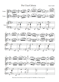 Todas las locuras, su boca que besa. Carlos Gardel Por Una Cabeza From The Film Scent Of A Woman Sheet Music For Violin Duet Violin Sheet Music Sheet Music Free Violin Sheet Music