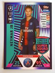 Be among the first to receive exclusive updates and earn early access to. Match Attax Champions League 18 19 Neymar Jr Limited Edition Trading Card Paris St Germain 18 19 Amazon Co Uk Sports Outdoors