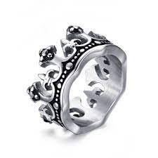 Men Ring Band King Crown Wedding Ring Fleur De Lis Biker Stainless Steel Jewelry Crown Ring Ideas Of Crown Ring Fashion Rings Mens Black Ring Rings For Men