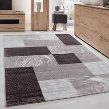 Teppiche sind neben einer gemütlichen couch oder einem behaglichen bett, ästhetischen möbeln und dekorativen bildern aus einem wohnlichen zimmer nicht. Teppich Modern Designer Wohnzimmer Geometrisch Kariert Muster Braun Beige Creme Grosse 80x150 Cm