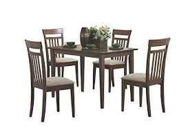 L S Basics 10116 Dining Set 5pcs Set Walnut Finish Dining Table Setting Dining Table Dining Set