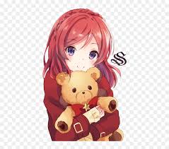 This anime pigtail hairstyle is very cute & playful, almost innocent looking. Cute Anime Girl With Red Hair Hd Png Download Vhv