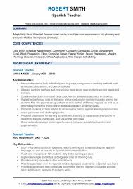 spanish teacher resume samples qwikresume
