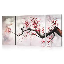 Check spelling or type a new query. Modern Chinese Style Cherry Blossom The Plum Blossom Tree Wall Art Picture 3pcs Paintings On Canvas For Living Room Home Decor Framed Stretched Gallery Canvas Wrap Artwork Buy Online In Paraguay At