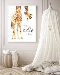 Giraffe Print Giraffe Wall Art Giraffe Nursery Decor Hello Etsy Baby Giraffe Nursery Giraffe Nursery Decor Nursery Wall Art Quotes