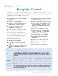 Not only will it ensure you don t forget anything, it also reduces stress by allowing you to drop your mental checklist. Taking Care Of Yourself The National Child Traumatic Stress Network