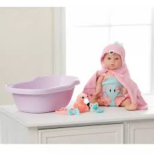 Blue baby hooded bath towel for boys blue car 2pc set blue and white extra soft. Buy Madame Alexander 14 Small Wonders Sweet Happy Baby Bath Set Online In Turkey 79402531