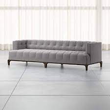 Taking a page out of crate and barrel's book, cb2 offers sofas in a variety of materials ranging from the traditional linen and cotton to the more daring velvet and leather. Byrdie Grey Modern Tufted Sofa Reviews Crate And Barrel