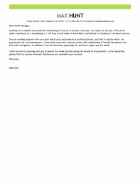 27 Housekeeping Cover Letter Job Letter Resume Cover Letter Examples Cover Letter Example