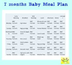 7 Month Baby Food Chart Weekly Meal Plan For 7 Months Baby