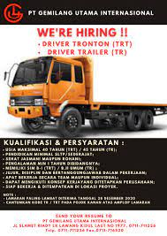 / pendidikan minimal smu / sederajat. Loker Driver Truk Guda Lowongan Kerja Sopir Truck Toko Bangunan Depo Hartono Rembang Tanpa Syarat Pendidikan Lowongan Rembang Herdumbdumbworld