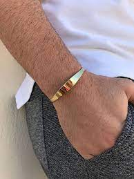 Nordstrom men's chain accent braided leather bracelet. Men S Bracelet Gold Bangle Bracelet Bangle Bracelet Men Cuff Bracelet Men Gift For Him Made In Greece By Christina Christi Jewels In 2021 Mens Gold Bracelets Mens Bracelet Gold Jewelry Mens