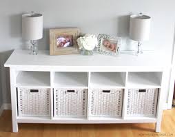 I ordered a white it easily holds a tray, perfect for a coffee station. Furniture On A Budget Ikea Branas And Hemnes Sofa Table Review