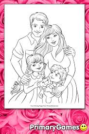 There are various activities which families perform together, like eating, playing and going on vacations. Family Coloring Page Free Printable Pdf From Primarygames