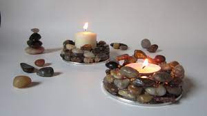 The tealight holder can be aslo used with flameless tea lights. Create Earthy Stone Candle Holders Diy Guidecentral Youtube