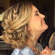 Wedding Hair Updo Side Braid Loose Bun Done By Heather Trimble At Splitendings Salon In Cedar Hi Hair Styles Wedding Hairstyles Updo Bridal Hair Inspiration