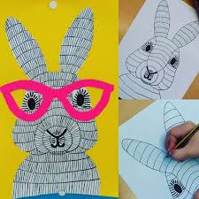 Kunst grundschule projekte zeichnen kunsterziehung mondrian zeichenunterricht kunstunterricht kunstideen kunstbilder. Noch Ein Beispiel Hase Kunst Ostern Grundschullehrerin Froileinsku Elementary Art Fun Easter Crafts Art