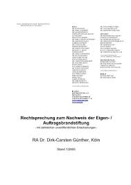Sie suchen ein rechtssicheres muster für einen wohnungsmietvertrag. Rechtsprechung Zum Nachweis Der Eigen Bld Bach Langheid
