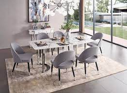 Whether you have a large dining room or a modest breakfast nook, contemporary dining room sets come in a variety of sizes to suit any space. Buy Esf 131 Dining Sets 8 Pcs In Grey Marble Online