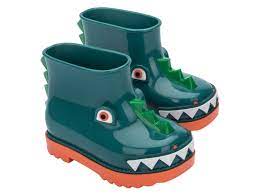 Mini Fabula Rain Boot Green Dino | Fabula + Mini Melissa Shoes | NONNON