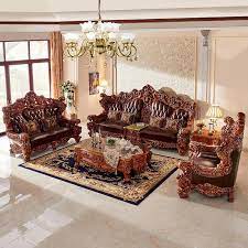 Modern Luxury Solid Wood And Leather Sofa Living Room Set Leather Sofa Living Room White Furniture Living Room Luxury Living Room Design