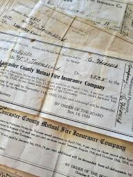 Start your free online quote and save $610! Vintage Early 19002 Lancaster Country Mutual Fire Insurance Company Receipts Art Collectibles Paper Efp Osteology Org