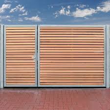 Einfahrtstor 300 X 180cm 2 Flugel Asymmetrisch Verzinkt Holz Tor Gartentor Neu In Garten Terrasse Gartenzaune Wood Gate Entrance Gates Design Garden Gates
