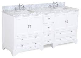 Shop our bath vanity collection for the double bath vanity that fits your bathroom style. Madison 72 Double Bathroom Vanity With Carrara Top Transitional Bathroom Vanities And Sink Consoles By Kitchen Bath Collection Kbc M72wtcarr Houzz