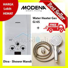 Dengan spesifikasi dan harga yang cukup terjangkau, membuatnya menjadi pilihan yang sangat ekonomis. Jual Paket Hemat Water Heater Gas Modena Gi 6 S Dan Shower Mandi Diva 4 Functions Harga Pabrik Di Lapak Springbedonline Bukalapak
