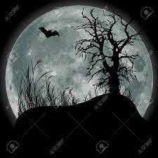 Scary Fullmoon Scene With Bat And Tree Royalty Free Cliparts Vectors And Stock Illustration Image 10408325 Tree Silhouette Tattoo Tree Silhouette Scary Tree