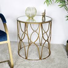 Maybe you would like to learn more about one of these? Lucite Tables Gold Mirrored Side Table Ornate Vintage Art Deco Modern Luxurious Home Decor Home Garden