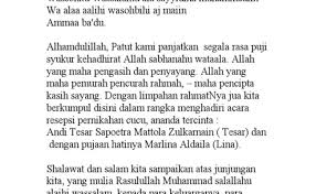 Acara resepsi akan terus dilanjutkan . Sambutan Pemerintah Pada Resepsi Pernikahan Cuitan Dokter