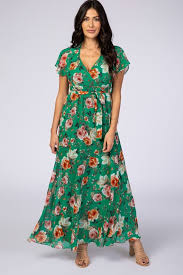 Fabulous Green Floral Maxi Dresses For Women In 2020 Floral Wrap Maxi Dress Womens Floral Dress Long Sleeve Floral Maxi Dress