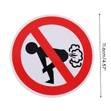 Купить Смешная наклейка с предупреждающим знаком для автомобиля, новинка,  запрещающая пукать, наклейки на лобовое стекло для украшения автомобиля |  Joom