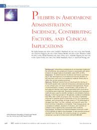 Pdf Phlebitis In Amiodarone Administration Incidence