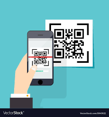 Scan Qr Code To Mobile Phone Electronic Scan Vector Image On Vectorstock Coding Educational Technology Classroom Education
