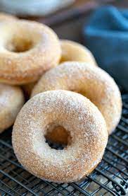 Baked Cinnamon Sugar Donuts Are Moist Vanilla Baked Cake Donuts Coated With Cinnamon Sugar This Easy Easy Donut Recipe Cake Donuts Recipe Baked Donut Recipes