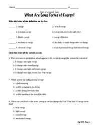 No matter how simple the math problem is, just seeing numbers and equations could send many people running for the hills. Forms Of Energy Worksheets For 6th Grade Pdf