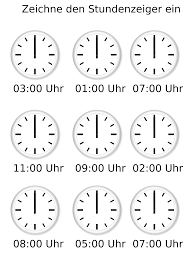 Stundenzeiger Einzeichnen Damit Die Uhr Uben Ubungsblatt Lernen Uhr