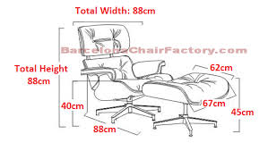 Chair is true to the original in dimensions and the corners of the cushions are seamless, just like the original. Dimensions Of Eames Lounge Chair In Regular Size And Taller Size