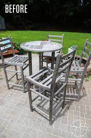 1// scrub 2// apply teak oil How To Restore Teak Furniture Plus Tips I Learned Along The Way Artsy Chicks Rule