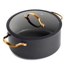 Thyme Table Non Stick 5 Quart Stock Pot With Glass Lid Walmart Com In 2021 Gold Kitchen Rose Gold Kitchen Cookware Set