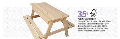 offre table pique nique chez e leclerc