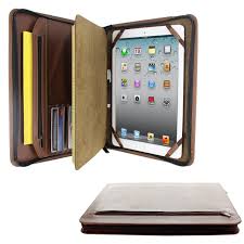 Brown Executive Padfolio Case With Notepad Holder And Pockets For Apple Ipad Pro Ipad Case Diy Padfolio Ipad Case
