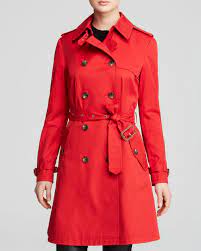 Ralph Lauren Lauren Coat Kent Double Breasted Skirted Trench In Red Lyst