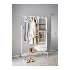 Rigga Clothes Rack White Ikea In 2021 Rigga Clothes Rack Hanging Clothes Racks Ikea Rigga