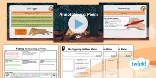 Animal Poetry Planning Ks2 The Tyger By William Blake